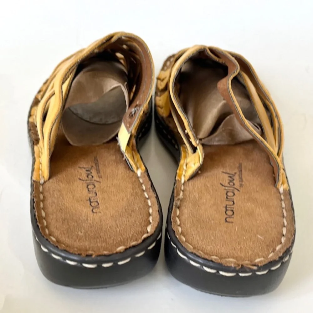 Natural Soul by Naturalizer Yellow Leather Sandals Size 7M - Picture 4 of 7